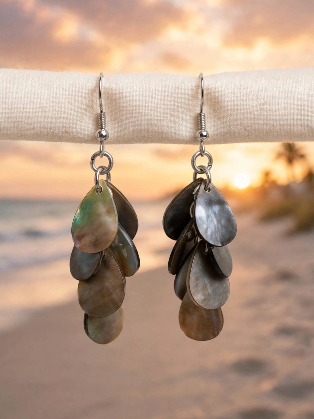 Pretty Teardrop Chandelier Shell Earrings